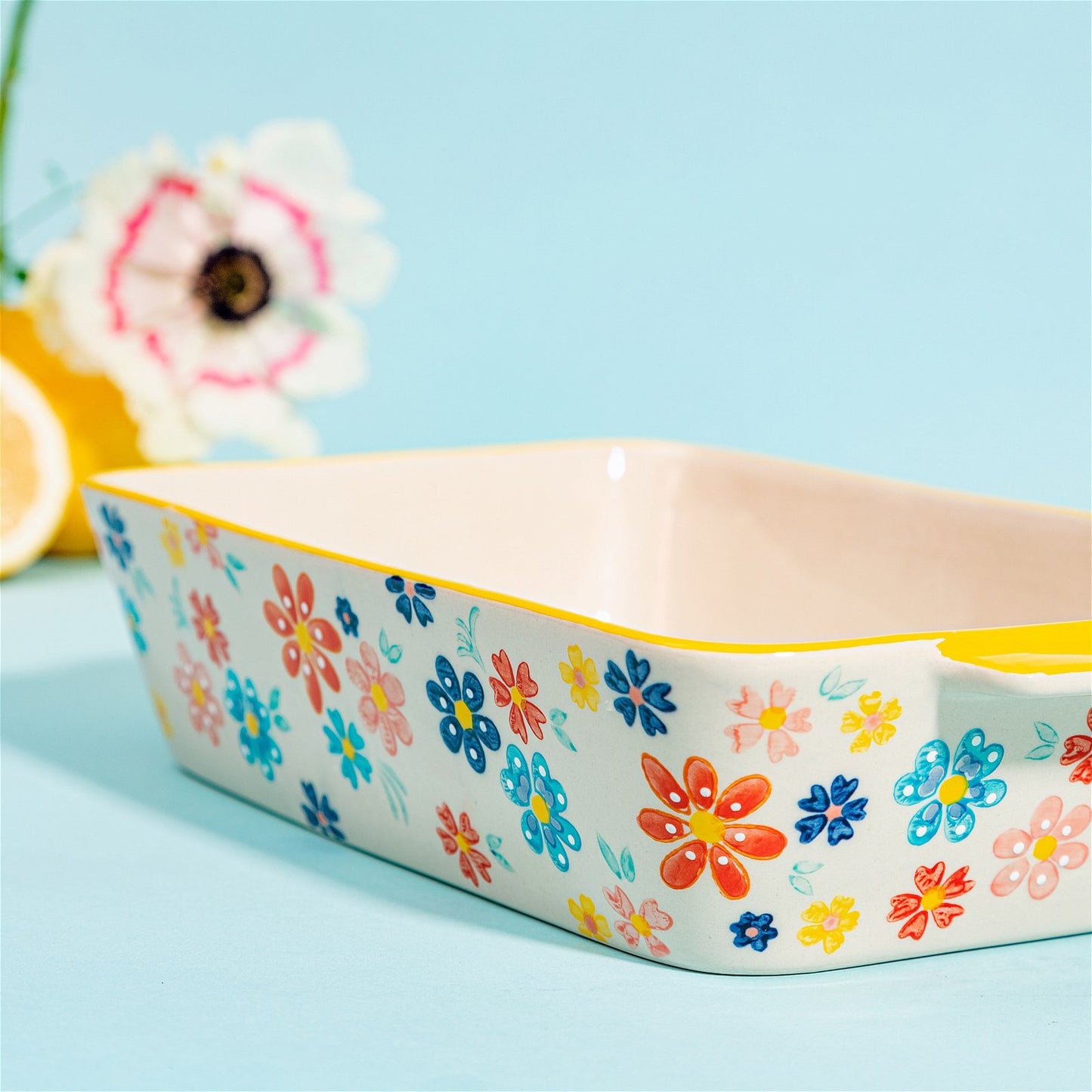 Folk Floral Serving Dish