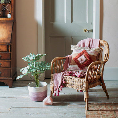 Nevada Pink Herringbone Blanket Throw