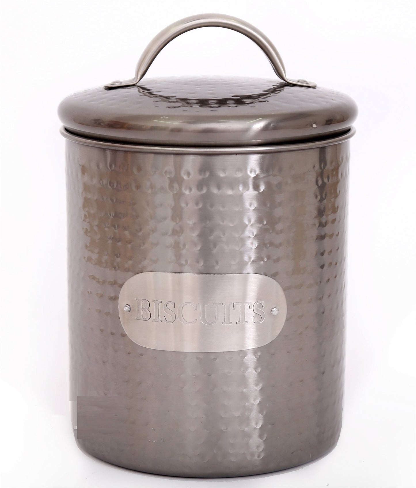 Grey Stainless Steel Biscuit Tin