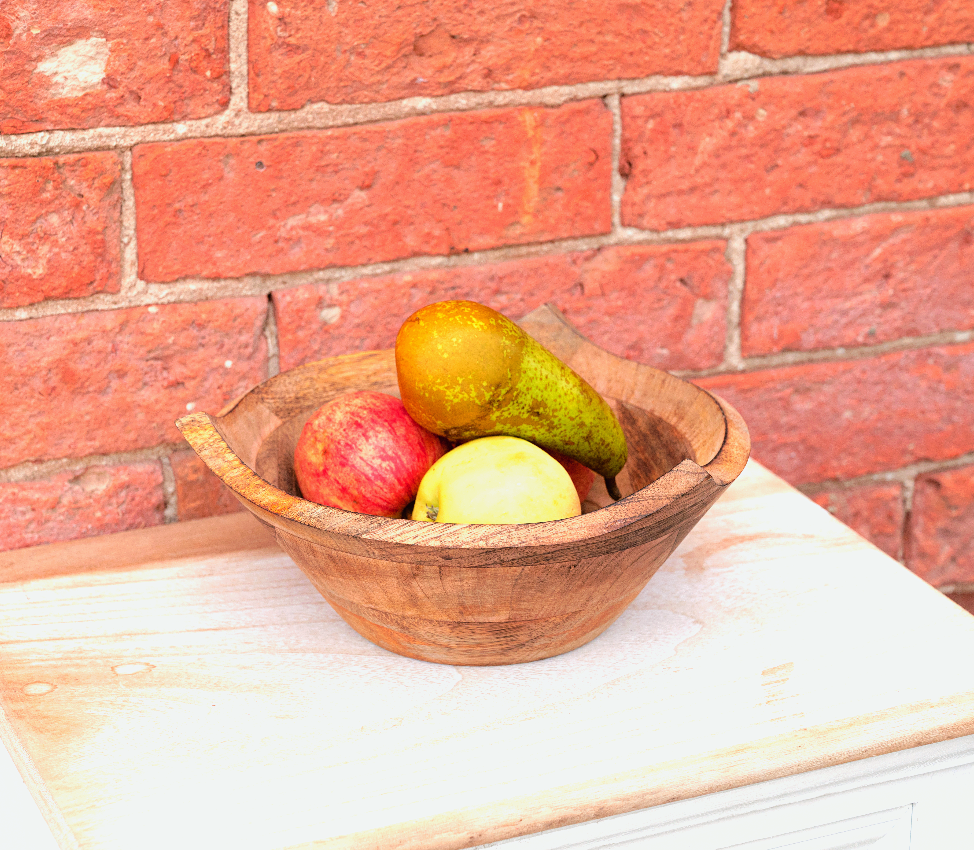 Triangular Shaped Wooden Bowl