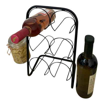 Black Metal Wire 6 Wine Bottle Holder