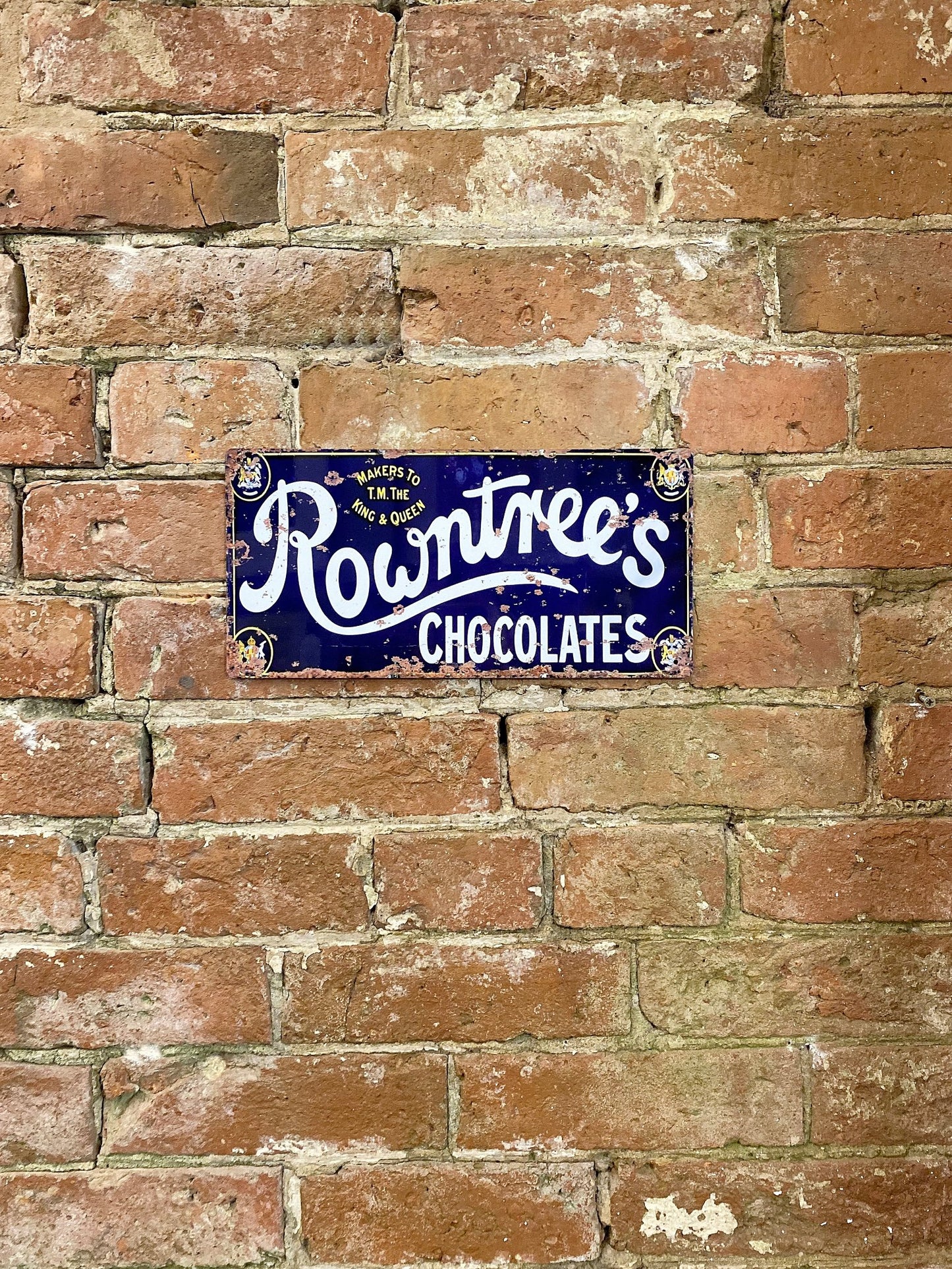 Metal Advertising Wall Sign - Rowntrees Chocolate Blue