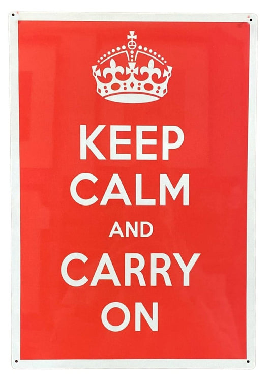 Metal Humour Wall Sign - Keep Calm And Carry On