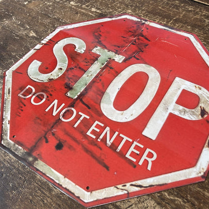 Vintage Metal Sign - Stop, Do Not Enter Sign