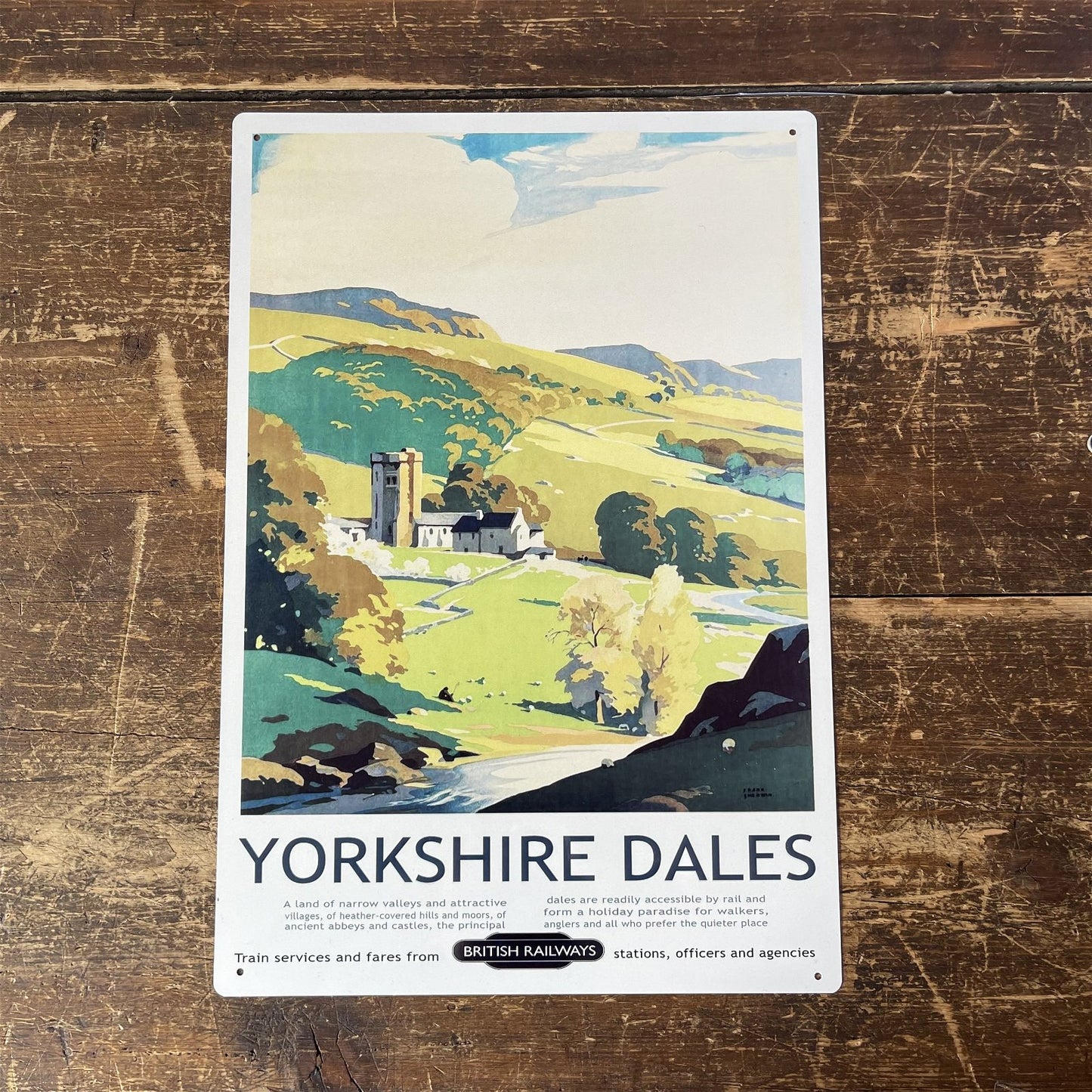 Vintage Metal Sign - British Railways Retro Advertising, Yorkshire Dales