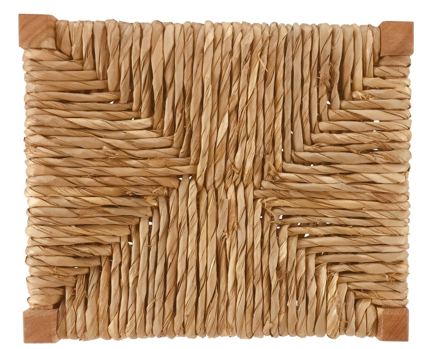 Rustic Woven Raffia Stool 30cm