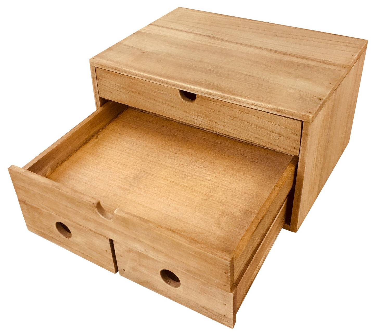 Rustic Solid Wood Storage Organizer 33cm