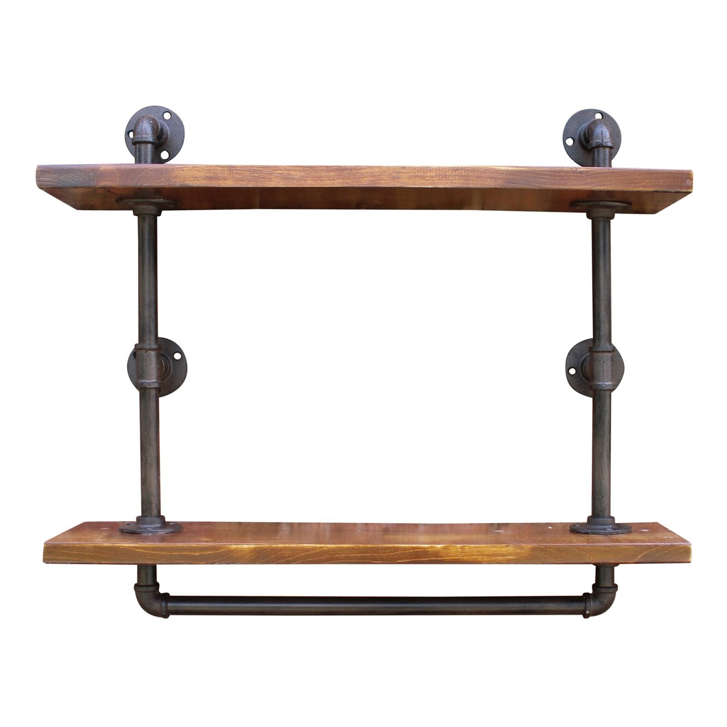 Industrial Pipe Wall Shelf with 2 Shelves