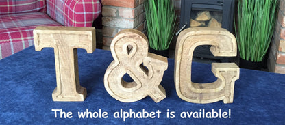 Hand Carved Wooden Embossed Letter O