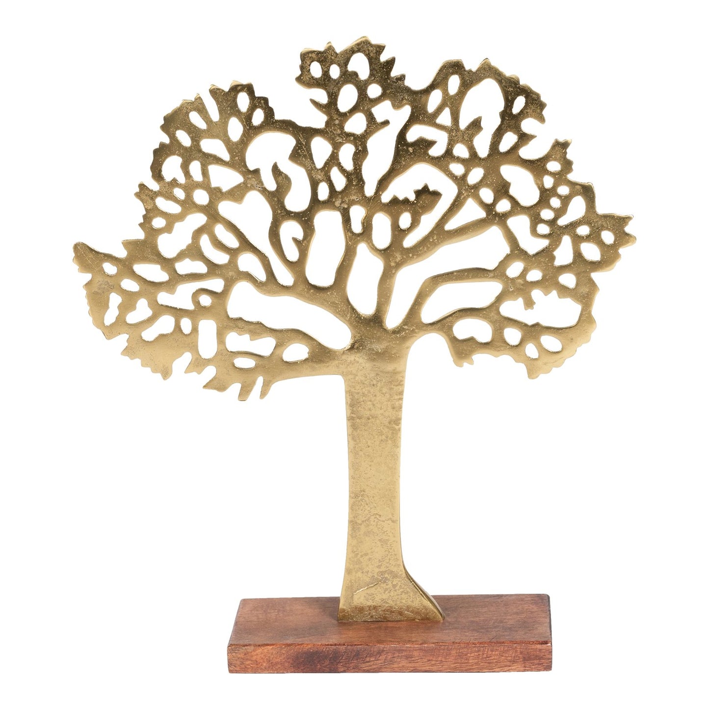 Antique Gold Tree On Wooden Base Medium