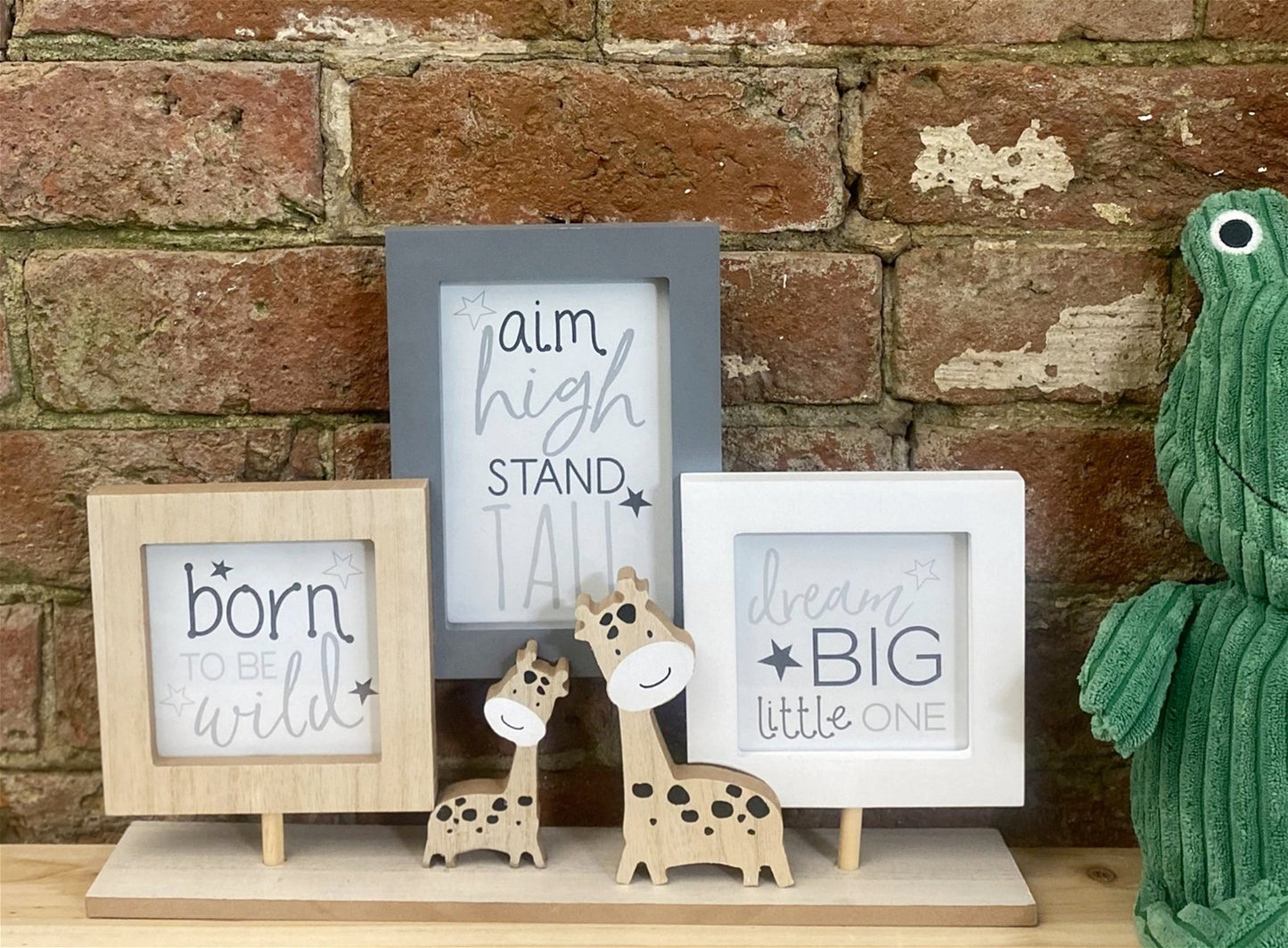 Triple Photo Frame On Wooden Stand