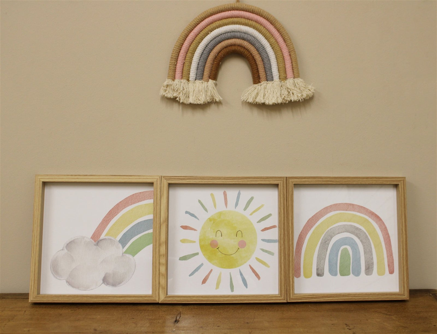 Set of Three Rainbow Framed Prints