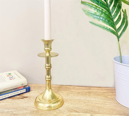 Brass Metal Dinner Candlestick 22cm