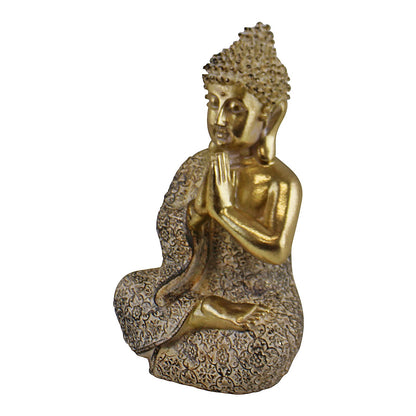 Gold Sitting Buddha Ornament, Praying, 19cm