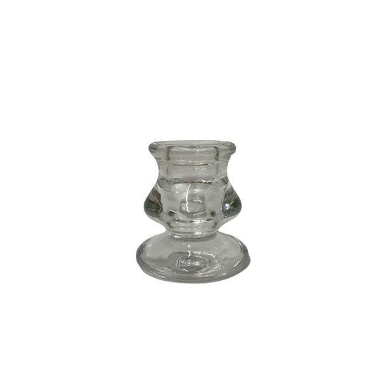 Clear Glass Candle Holder 6cm