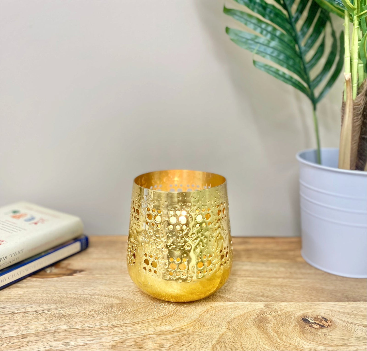 Small Gold Candle Pot 13.5cm