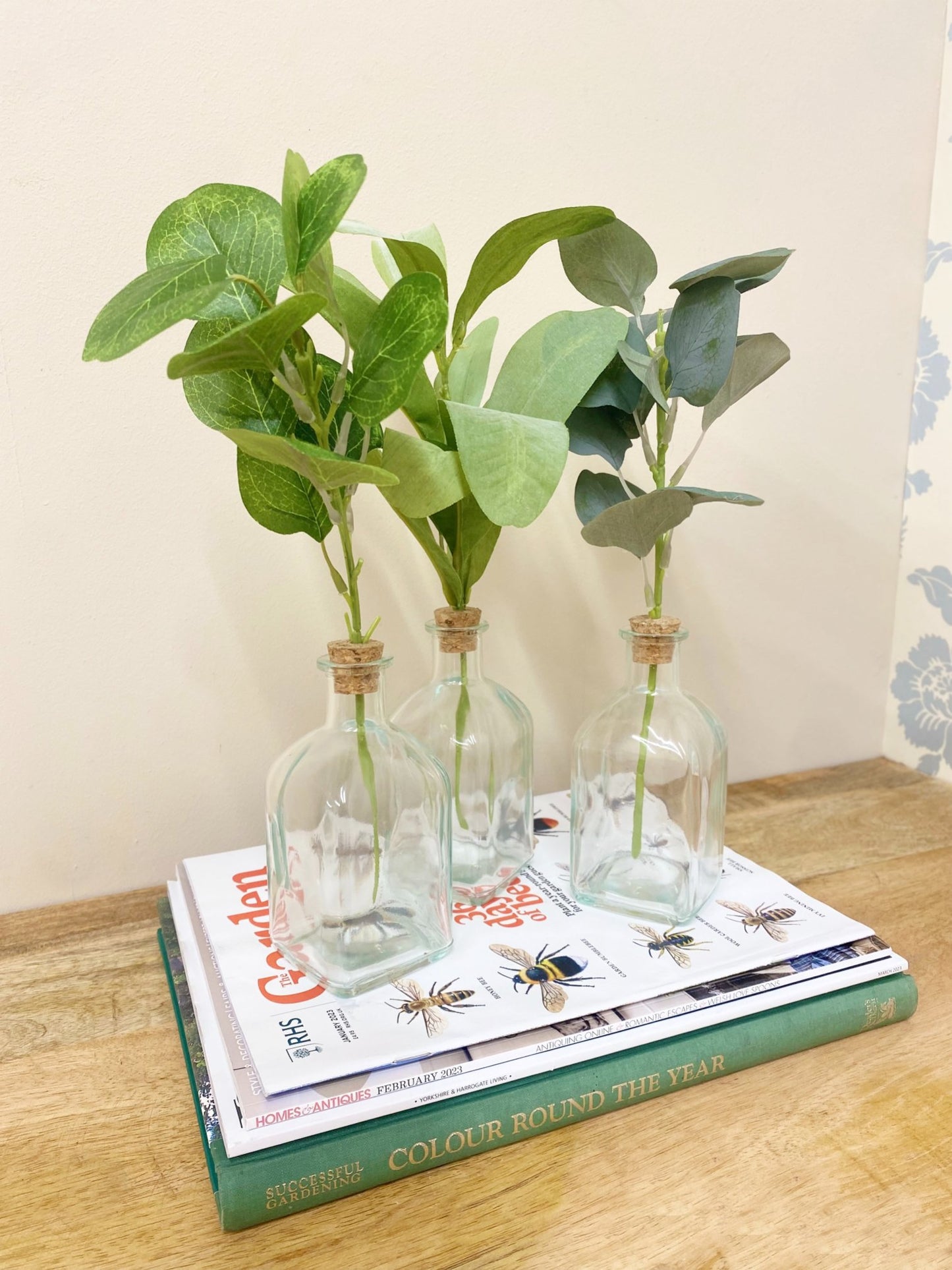 Set of Three Artificial Leaf In Vase