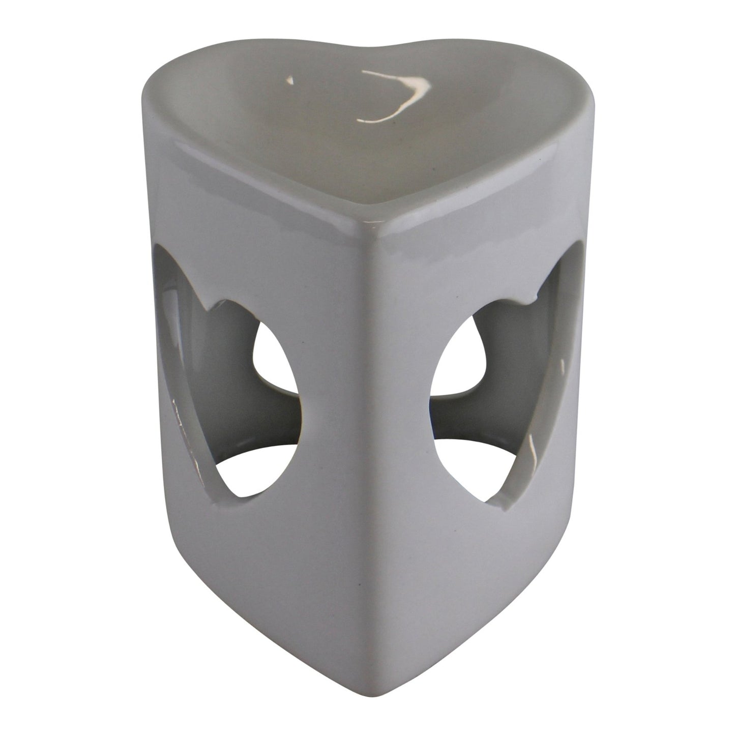 Heart Shaped White Ceramic Oil Burner