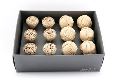 Rattan and Rope Ball Design Drawer Knobs