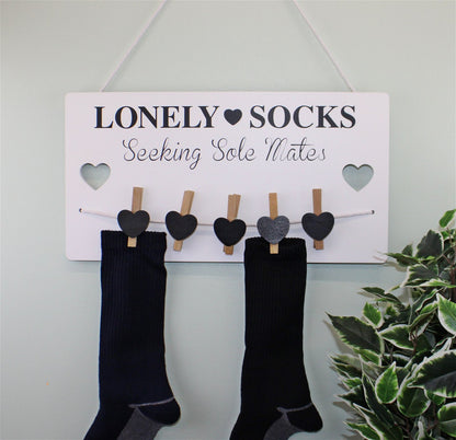 Hanging Lonely Sock Plaque 40x21cm