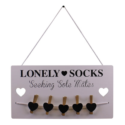 Hanging Lonely Sock Plaque 40x21cm