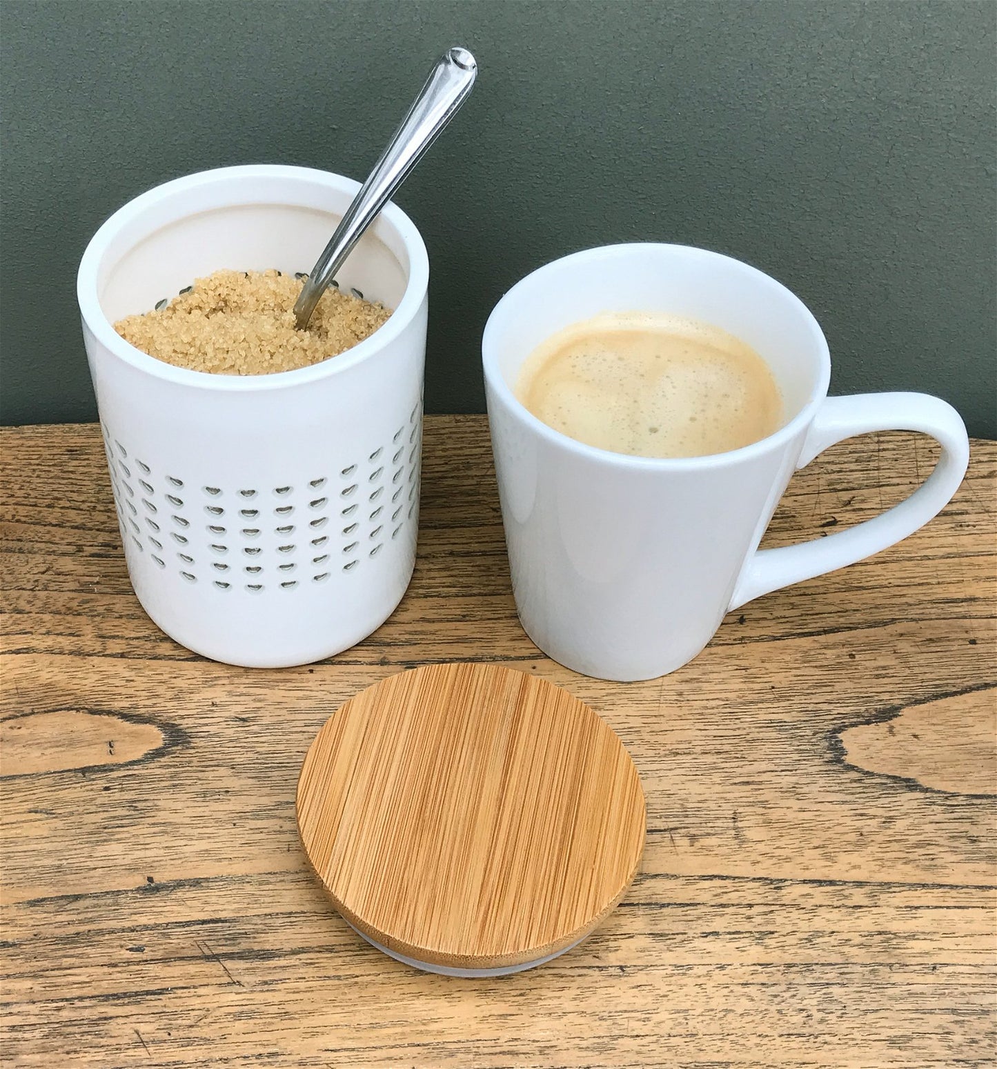 Heart Cut Out Storage Canister With Wood Lid