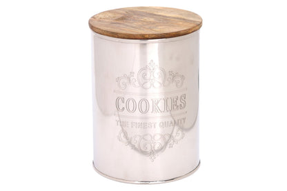 Silver Cookie Canister 18cm