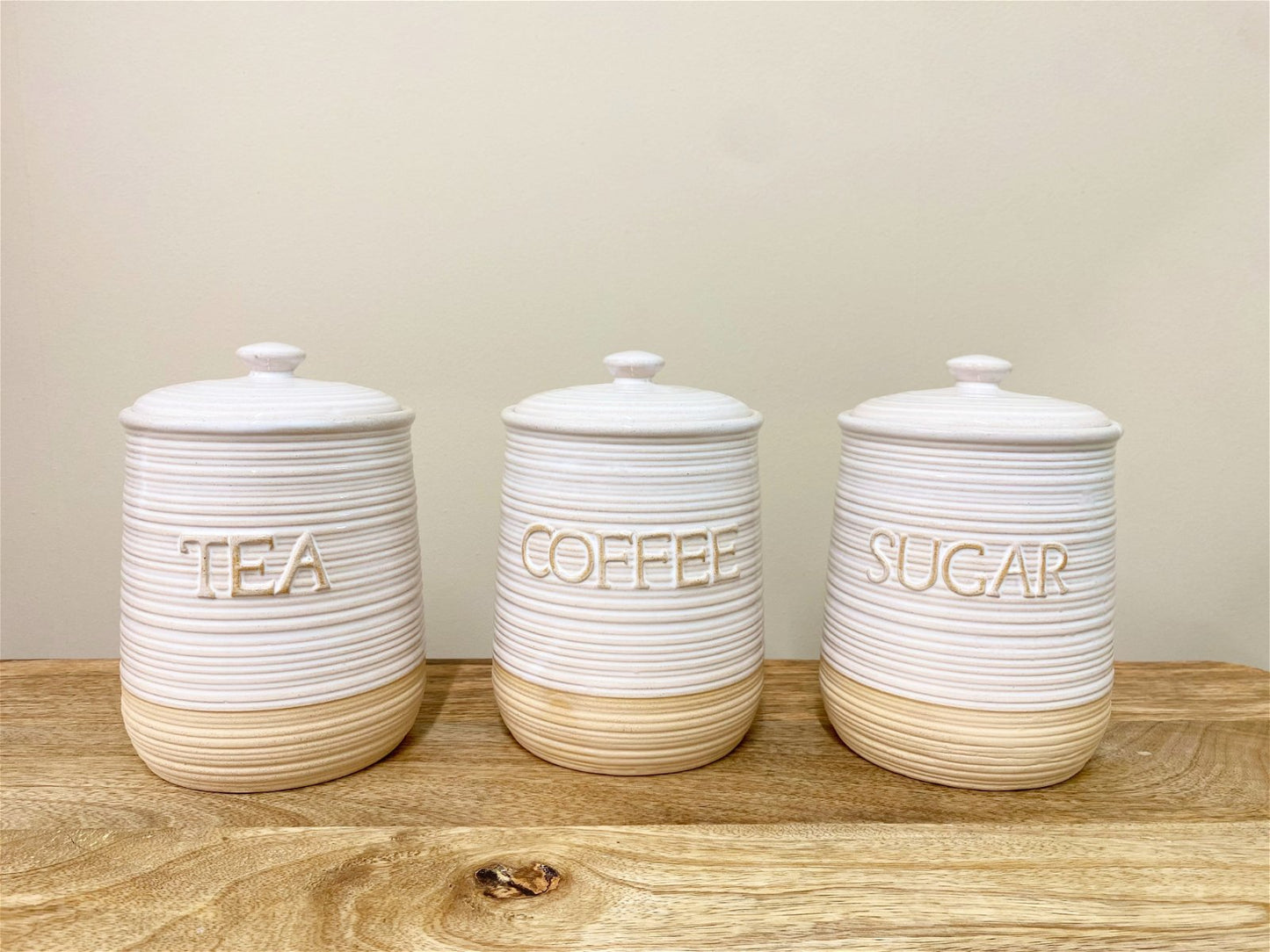 Natural Ceramic Tea Coffee Sugar Set