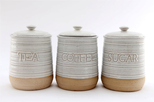 Natural Ceramic Tea Coffee Sugar Set