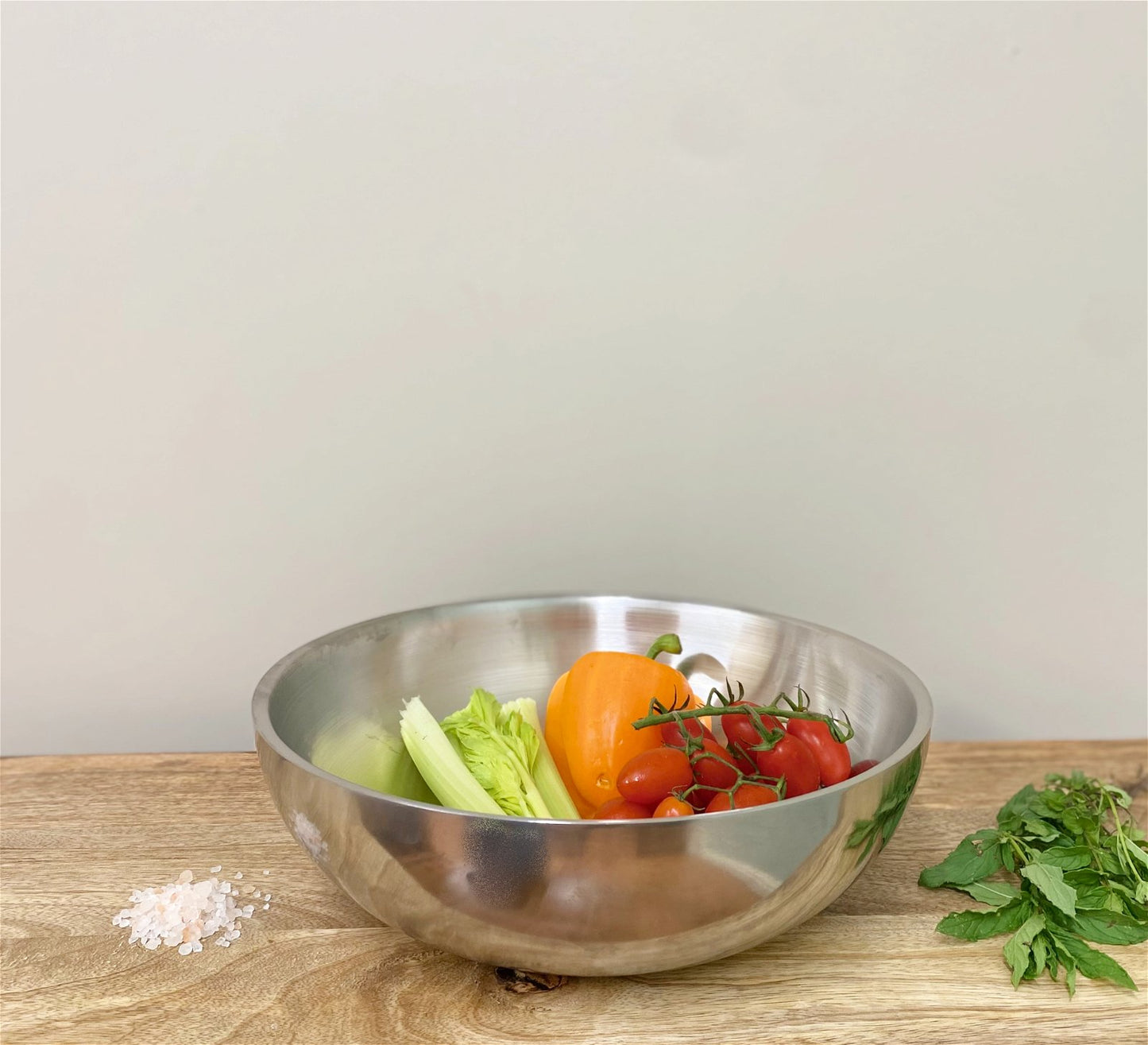 Stainless Steel Shallow Double Walled Bowl 30cm