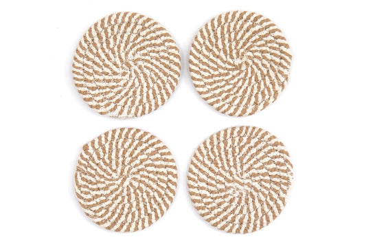 Set of Four Stripey Woven Coasters