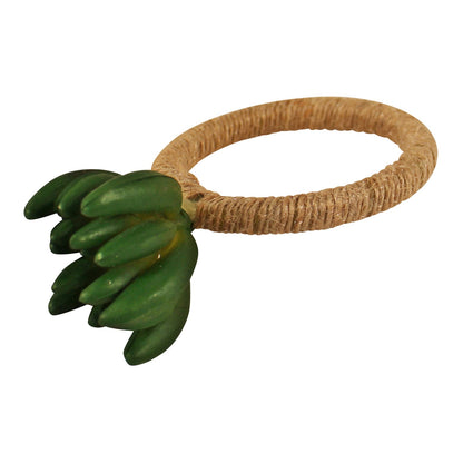 Set of 4 Faux Succulent Design Napkin Rings