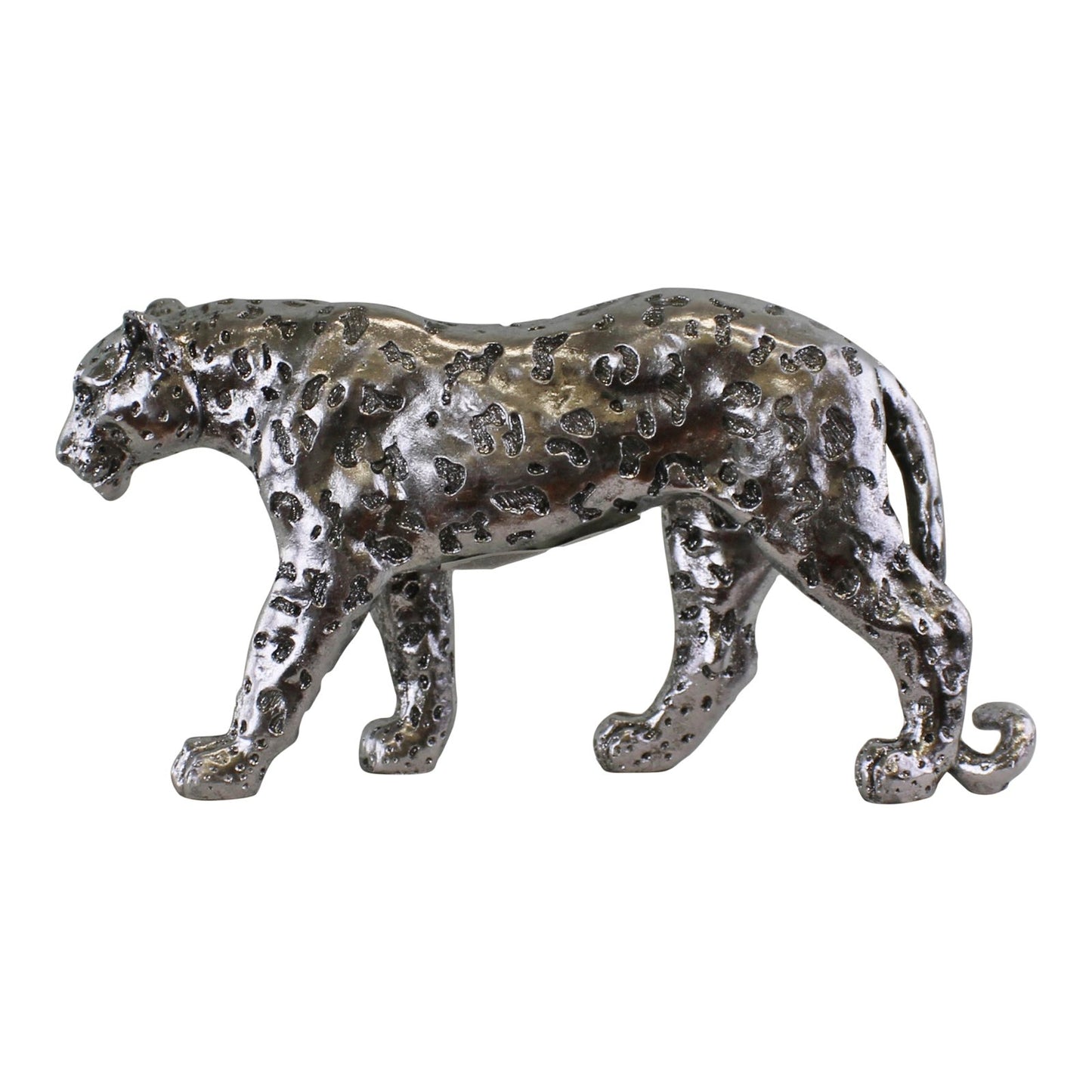 Silver Leopard Ornament Small