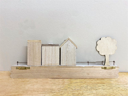 Wooden House with Four Hooks