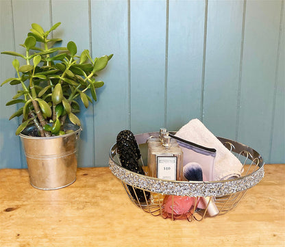 Scatter Gem Sparkly Silver Wire Bowl