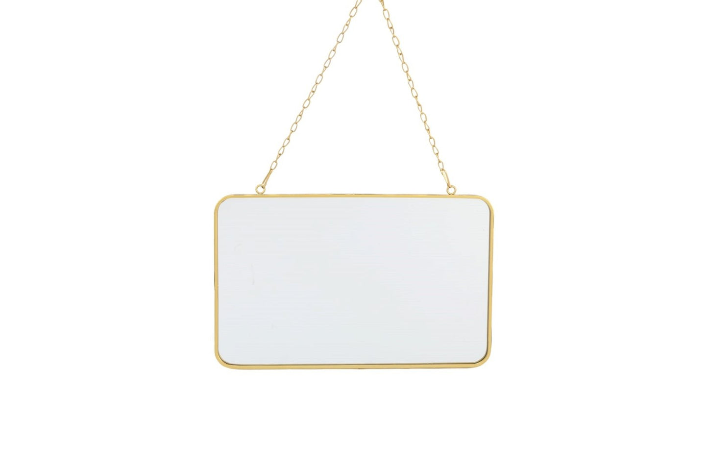 Gold Hanging Rectangle Mirror