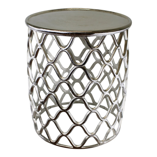 Decorative Silver Metal Side Table