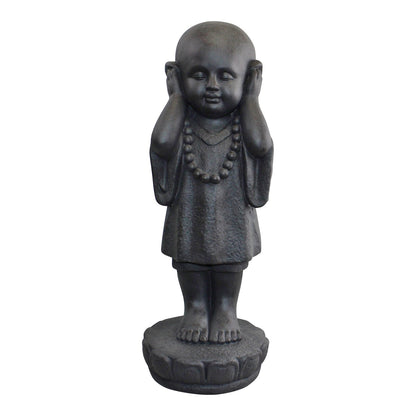 Set Of 3 Stone Effect See No Evil, Hear No Evil, Speak No Evil Monks