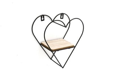 Wire Heart Wall Shelf 23cm