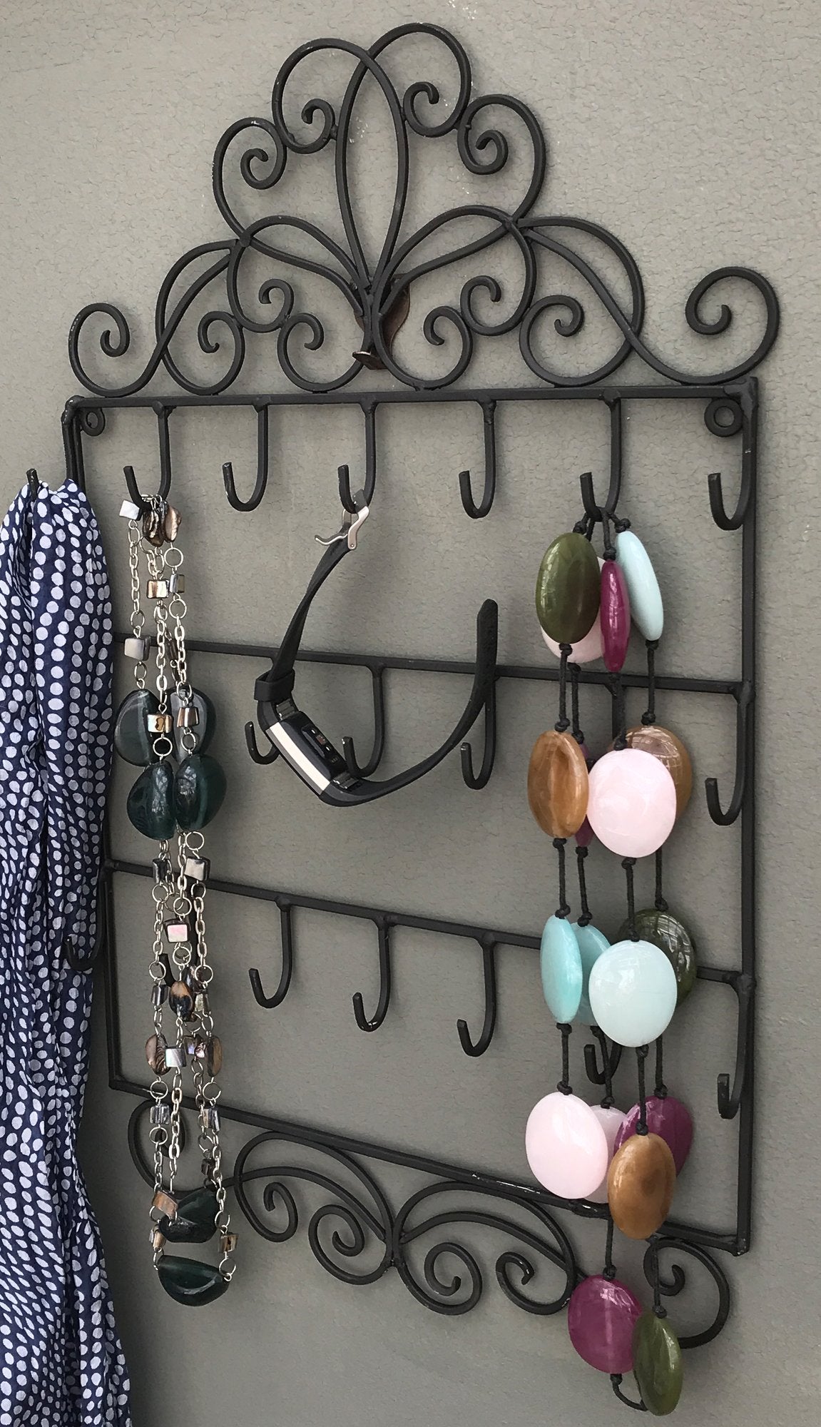 Black Scroll Wall Hanging Key or Jewellery Hook Unit