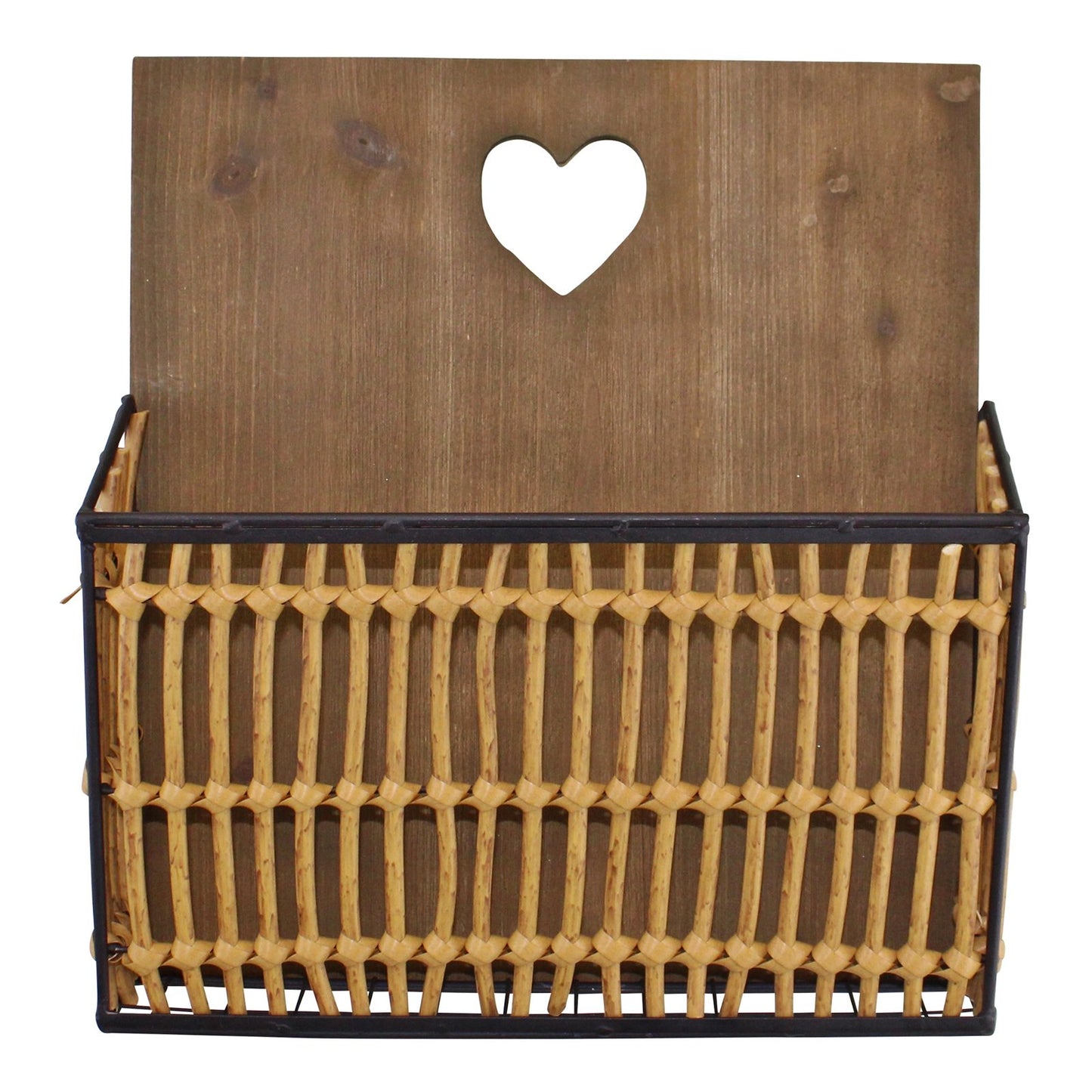 Metal & Wicker Wall Hanging Magazine Rack